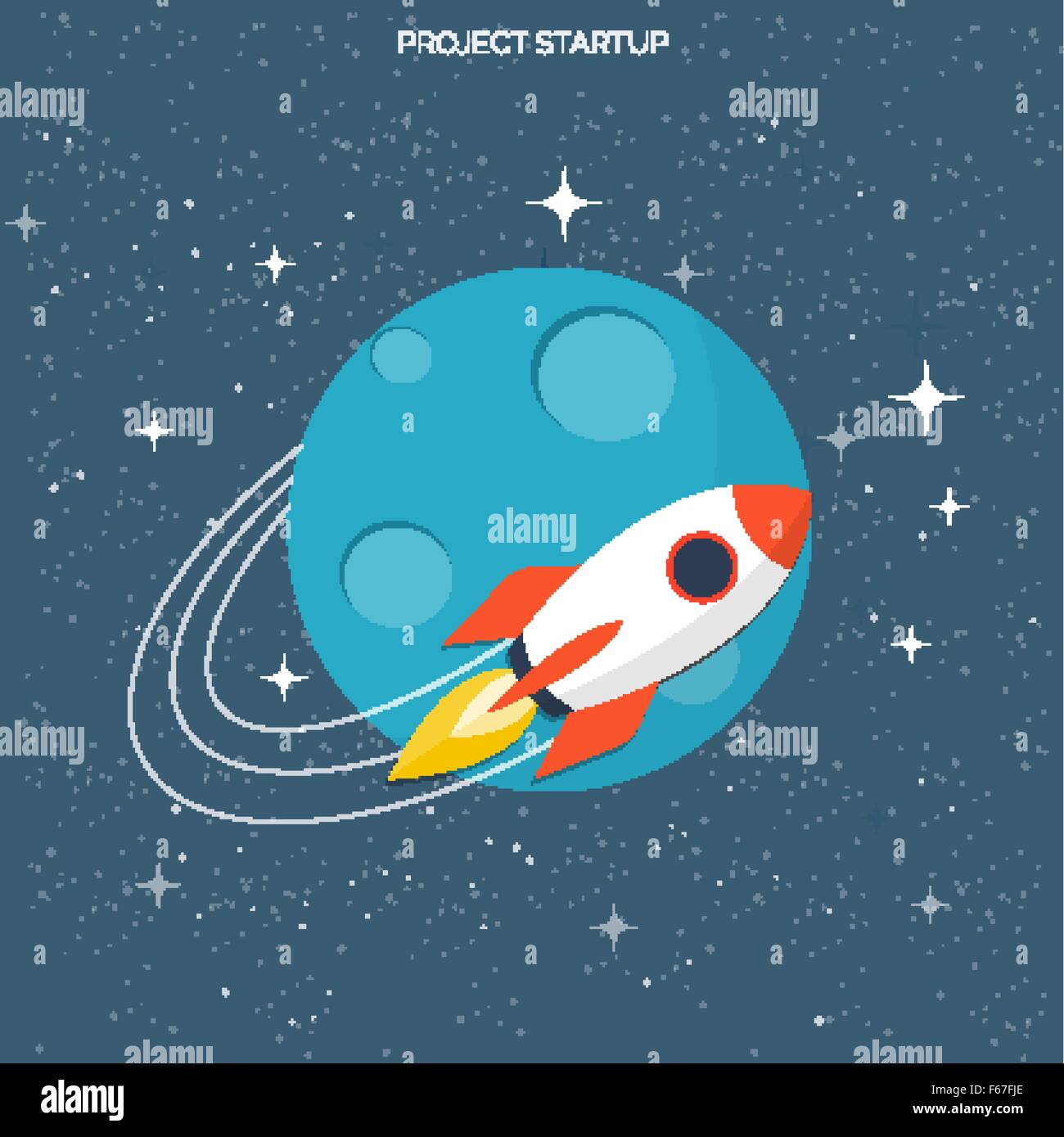 Flat rocket icon. Startup concept. Project development Stock Vector ...