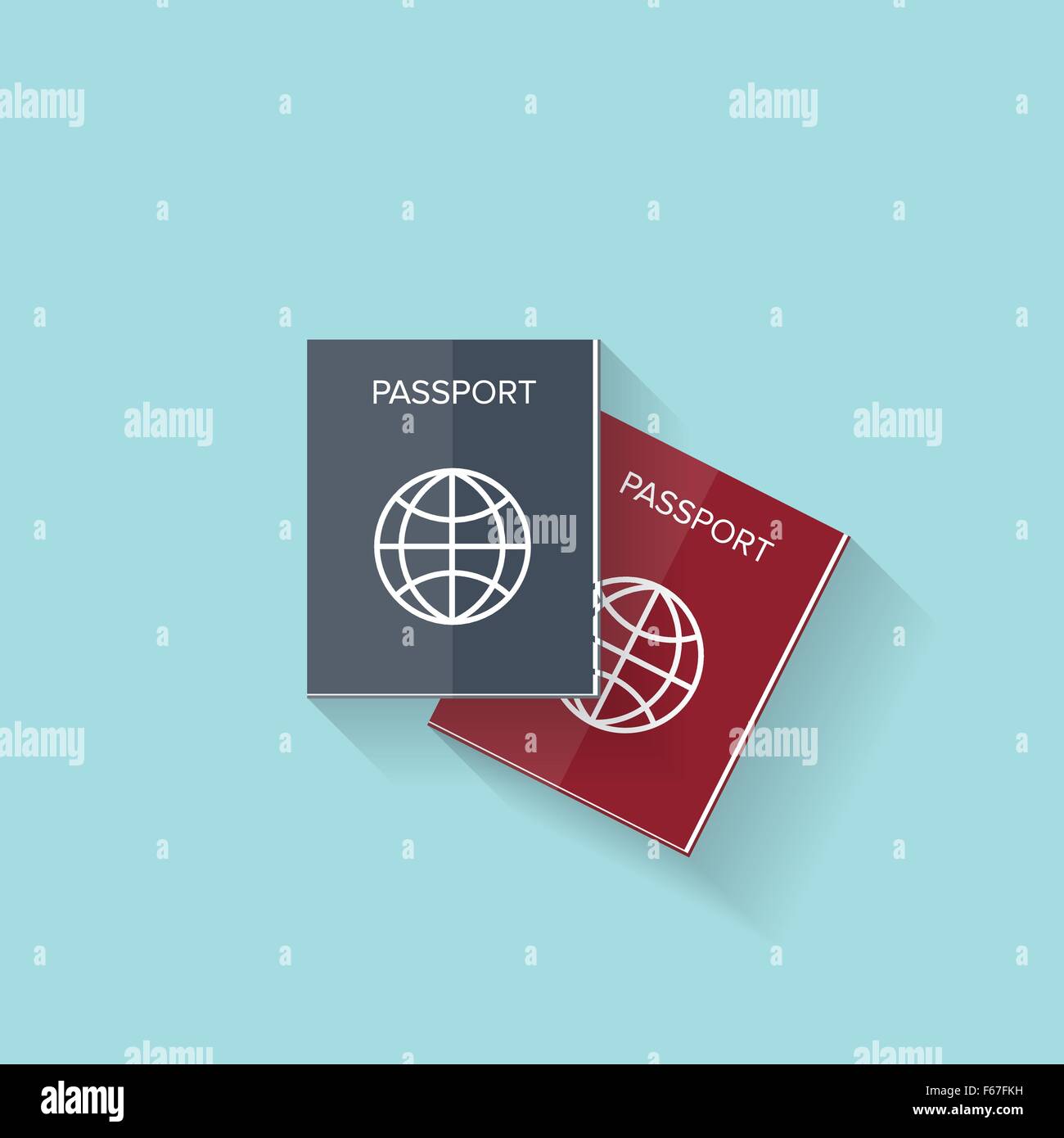 Flat passport web icon Stock Vector