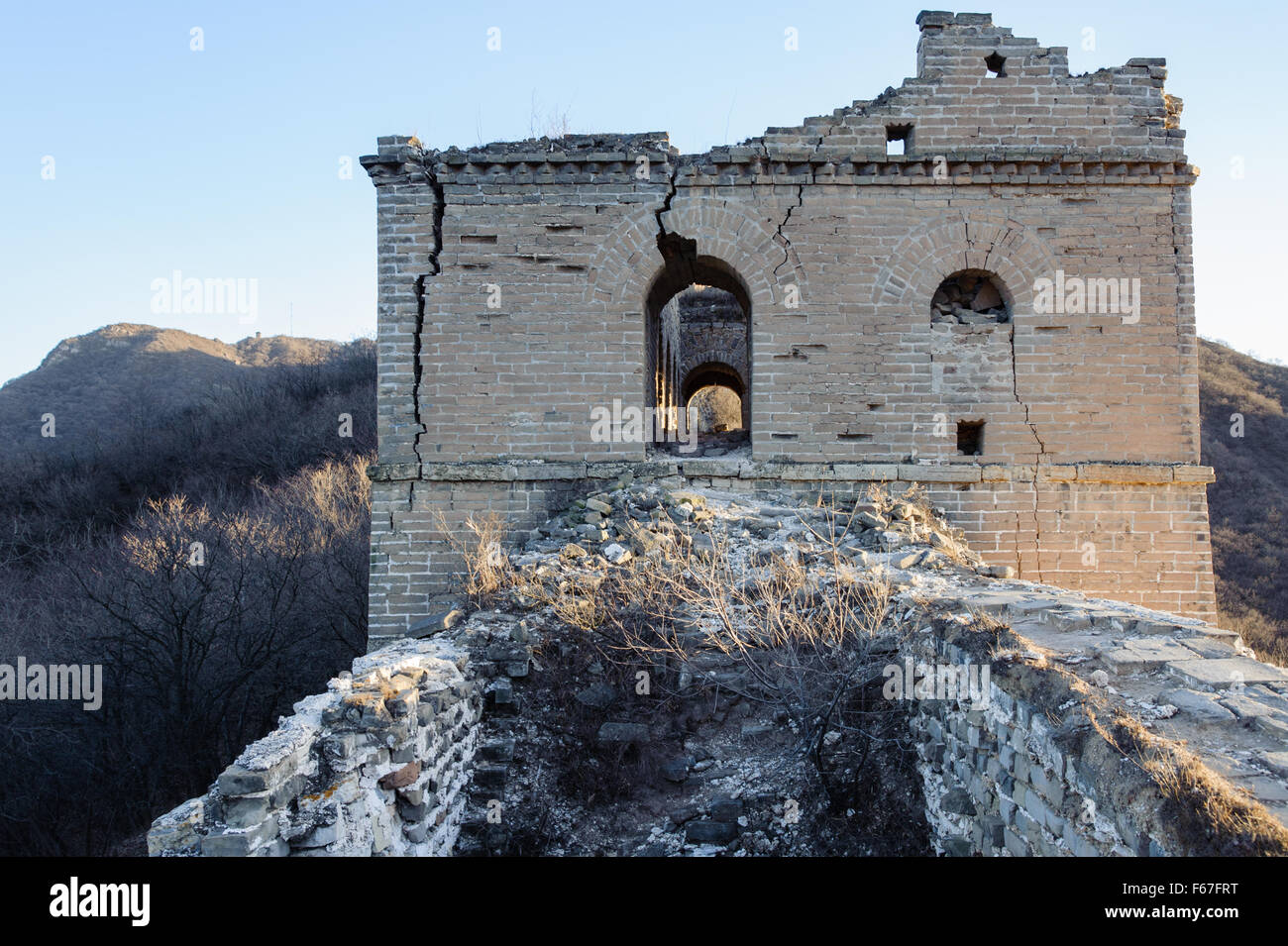 Watch Tower at the Great Wall of China Stock Photo