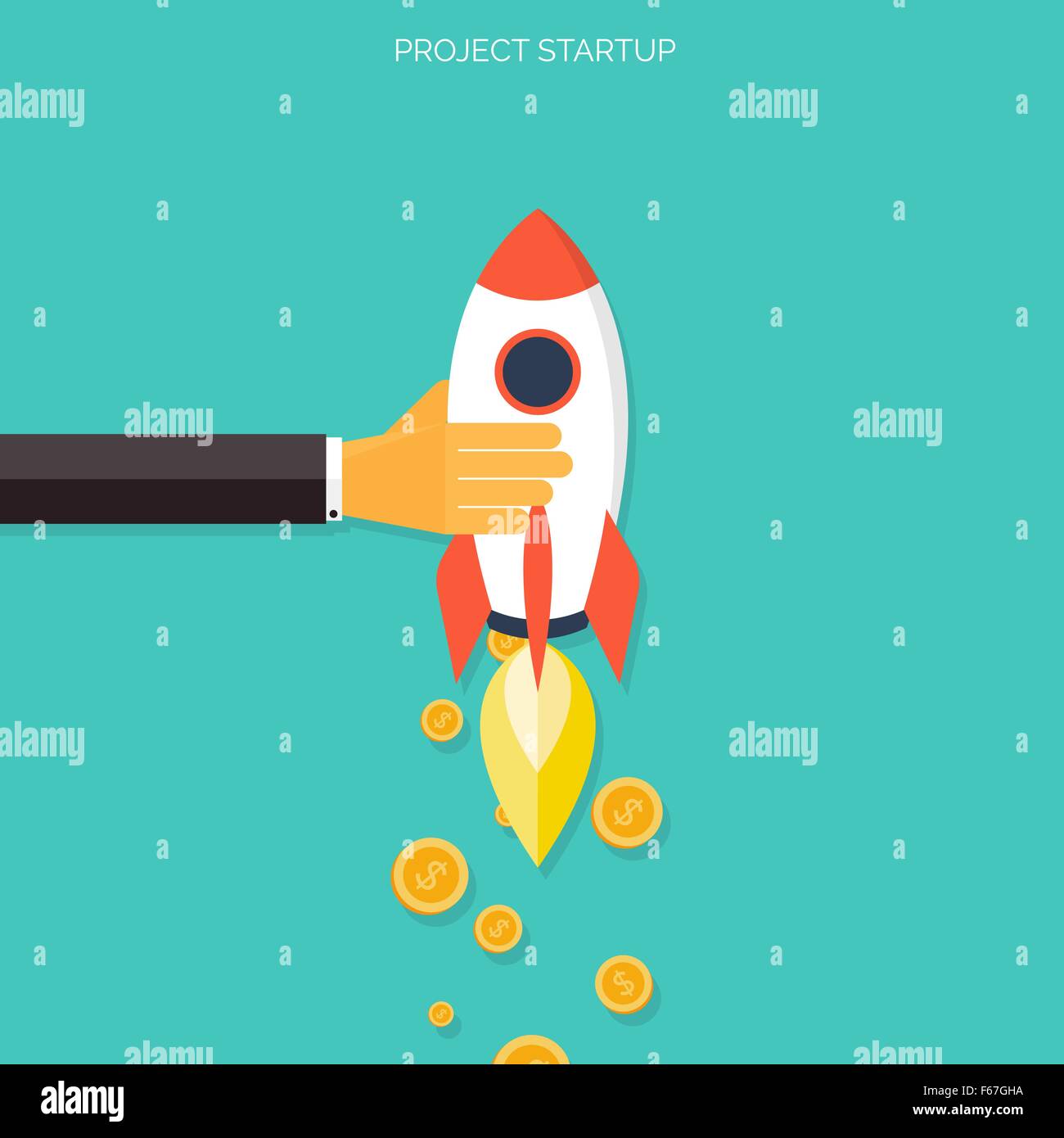 Flat rocket icon. Startup concept. Project development Stock Vector ...