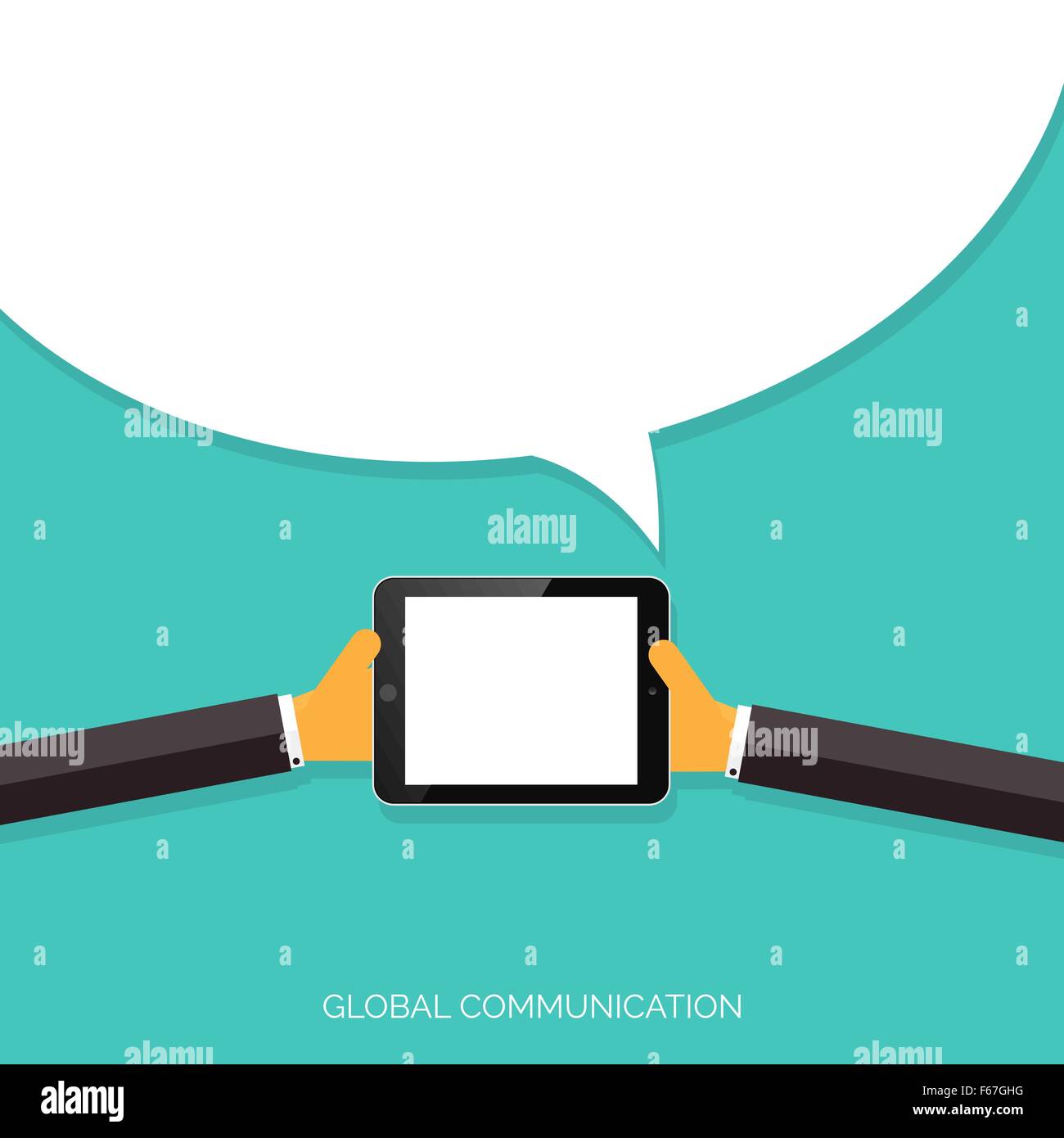 Flat social media and network concept. Global communication. Connection