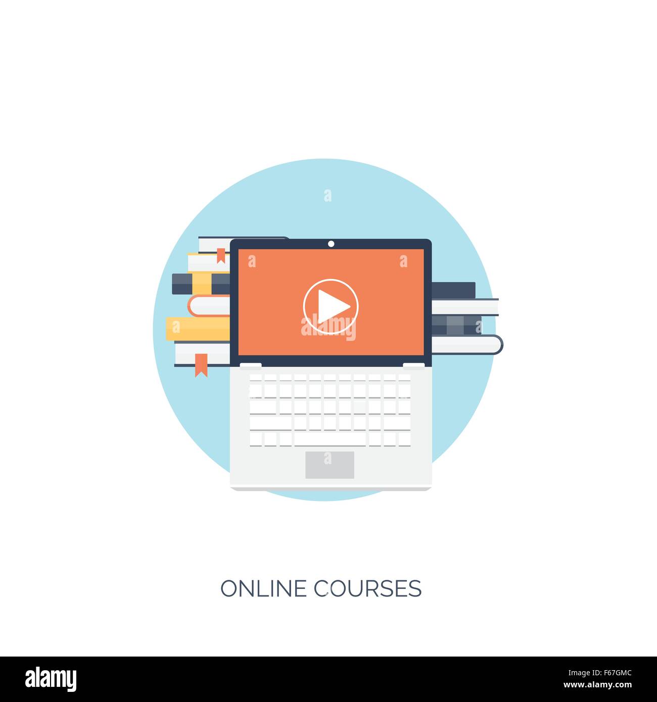 Flat vector illustration. Study ,learning concept background. Distance ...