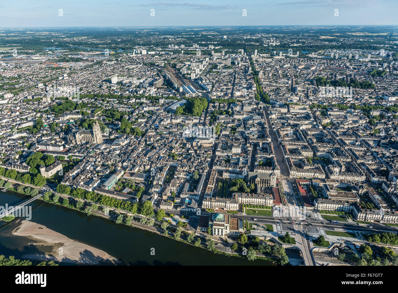 Tours (central France), June 2013: aerial view of the city Stock Photo