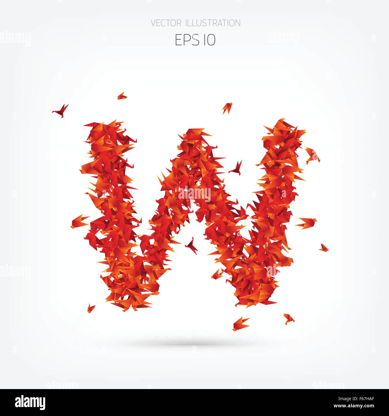 Origami paper birds alphabet. Letter w Stock Vector Image & Art - Alamy