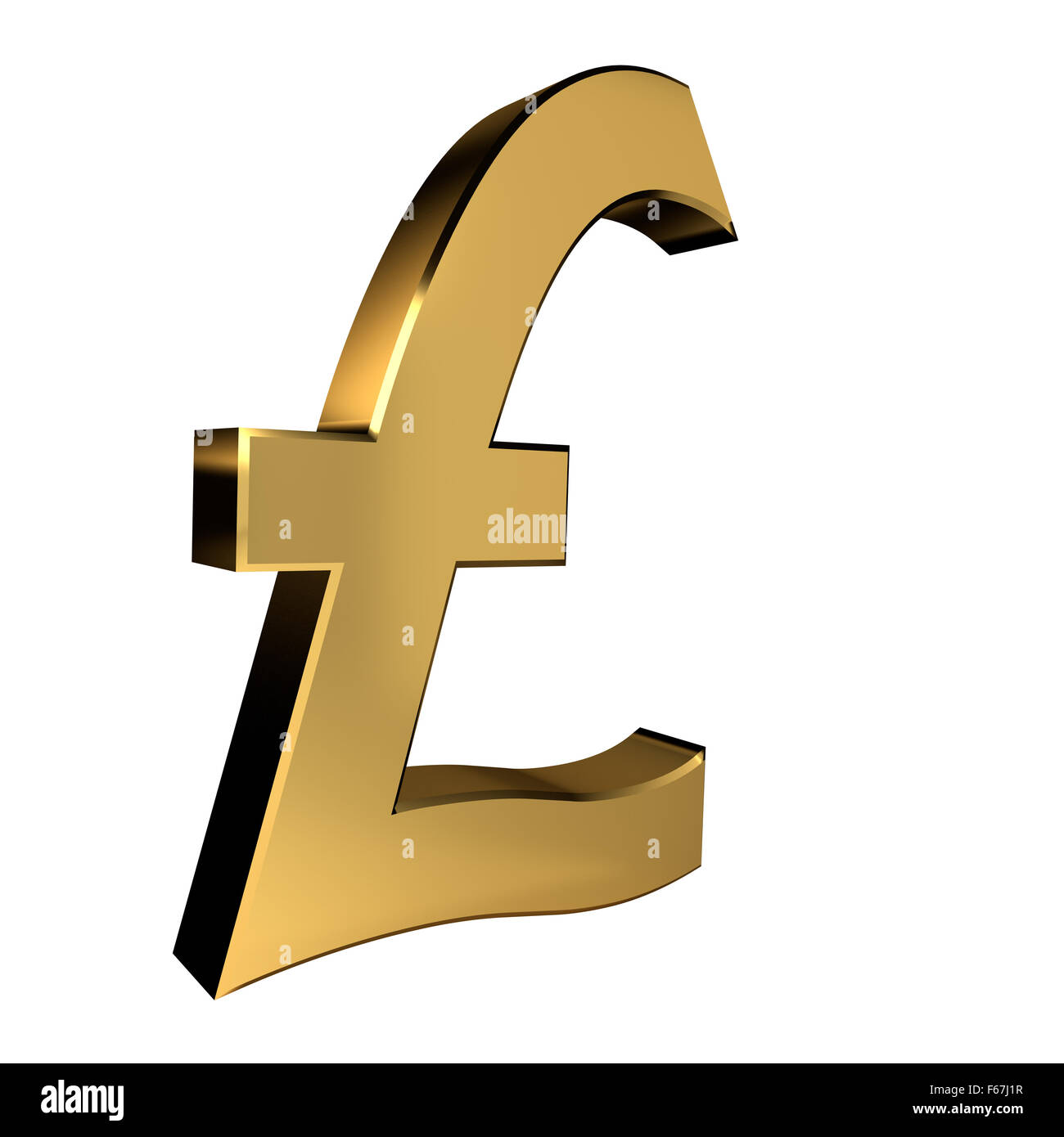 Gold Colored Pound Symbol Stock Photo