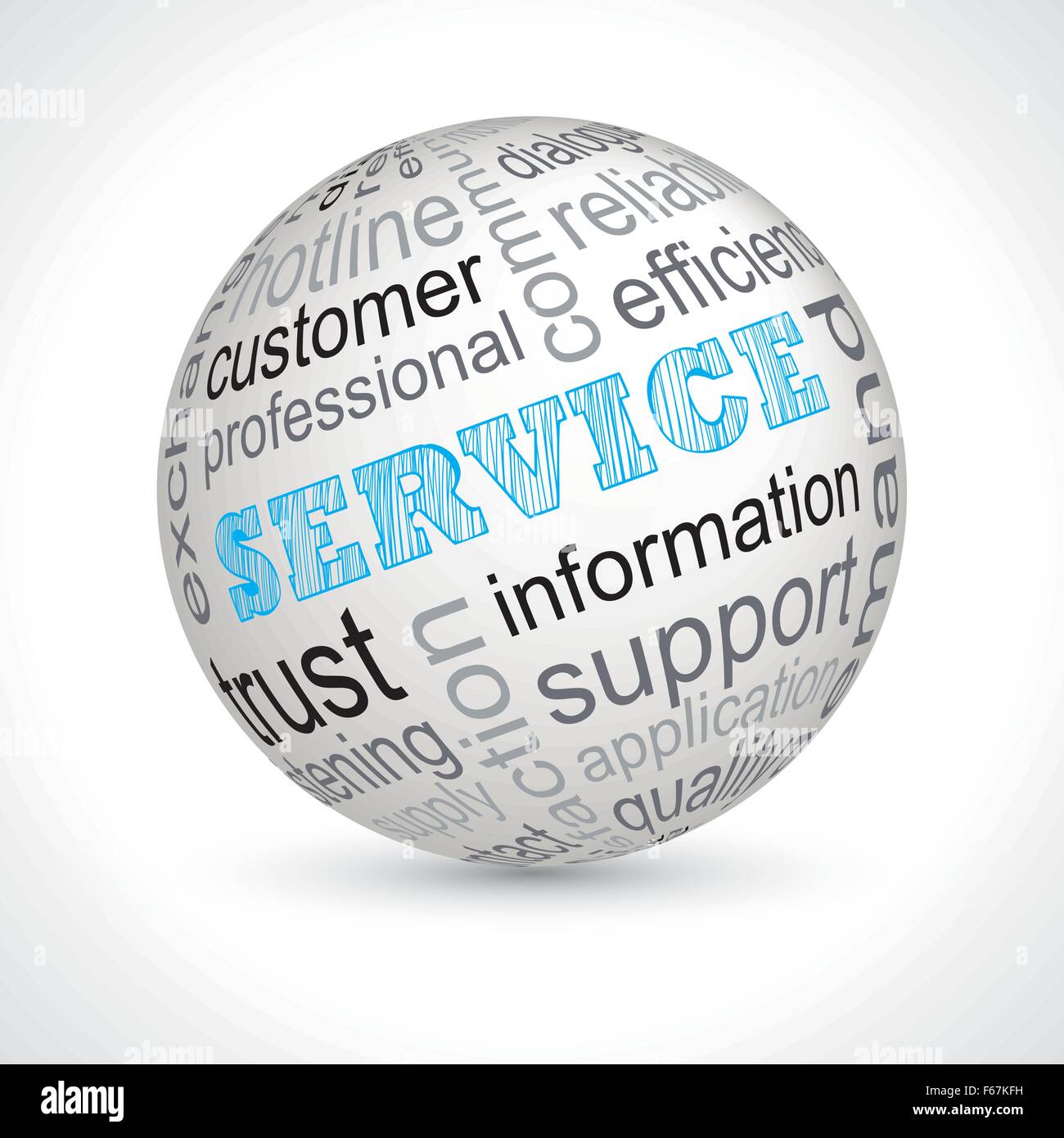 Service theme sphere with keywords full vector Stock Vector