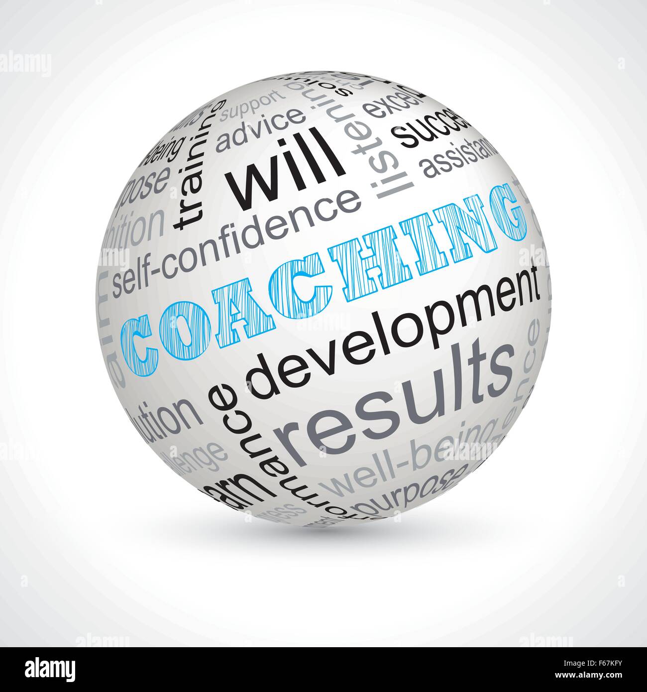 Coaching theme sphere with keywords full vector Stock Vector