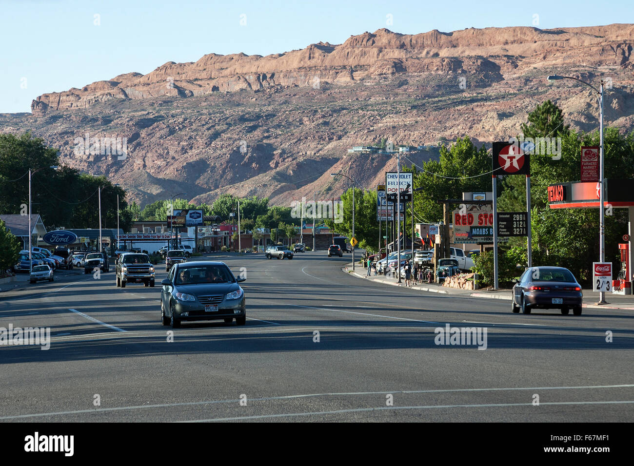 U.S. Route 191 through Moab, Utah, United States Stock Photo