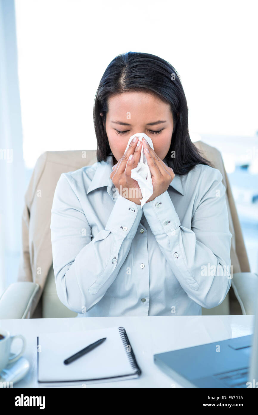 Female as business woman with fake nose Stock Photo - Alamy