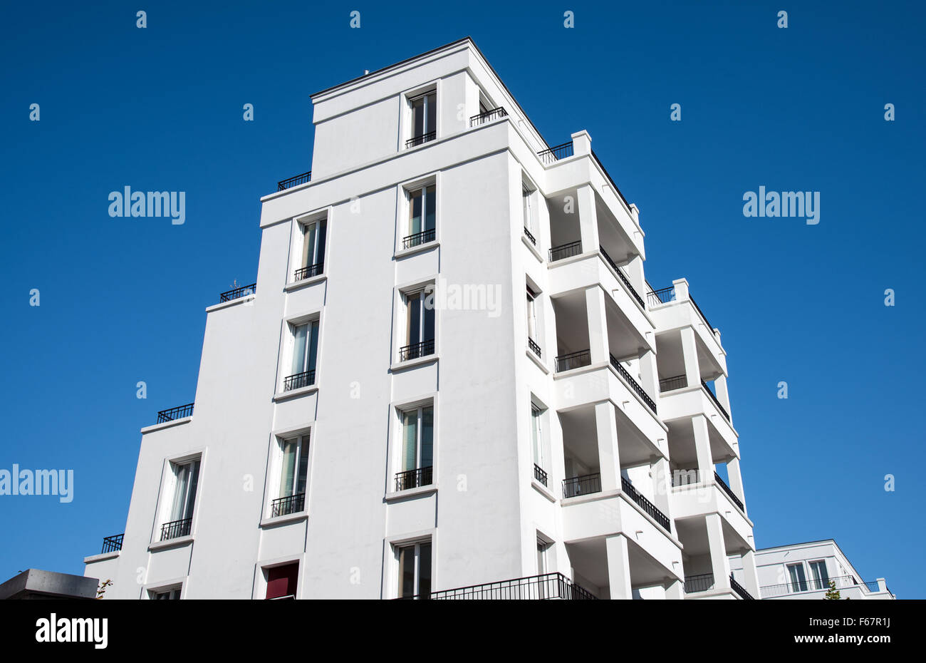New white apartment building seen in Berlin Stock Photo - Alamy