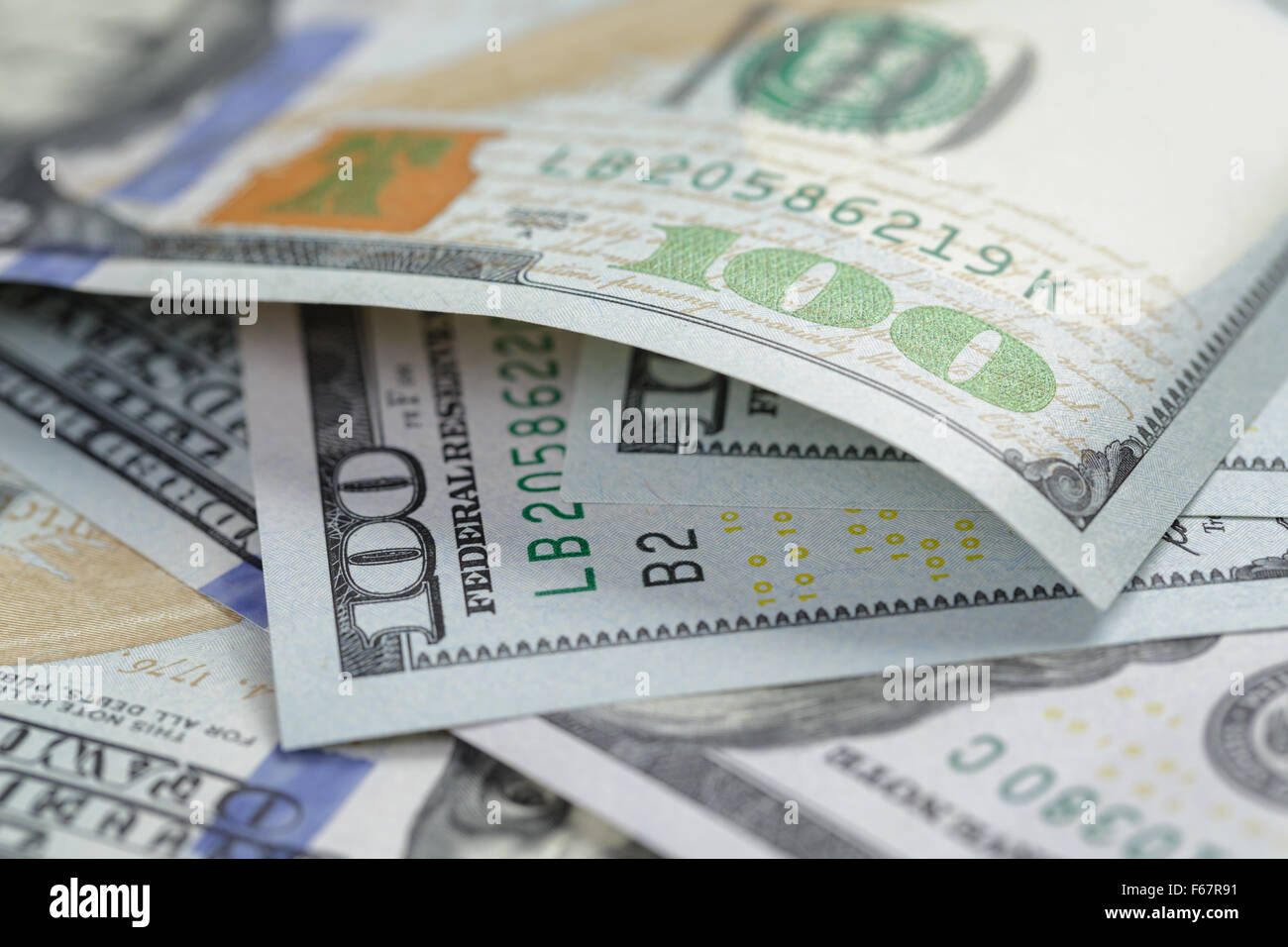 one hundred dollar bills macro photo Stock Photo - Alamy