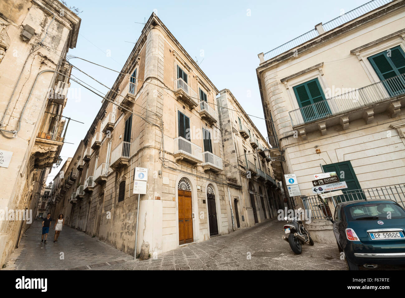 Street view of Siracusa - Sicily, Italy. Stock Photo