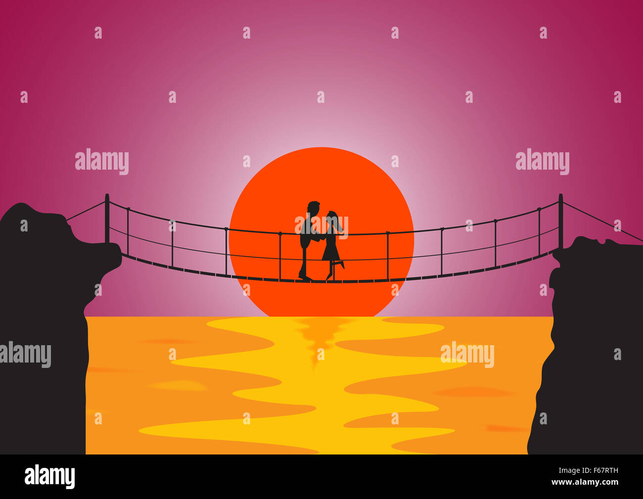 Couple kissing silhouette lake hi-res stock photography and images - Alamy