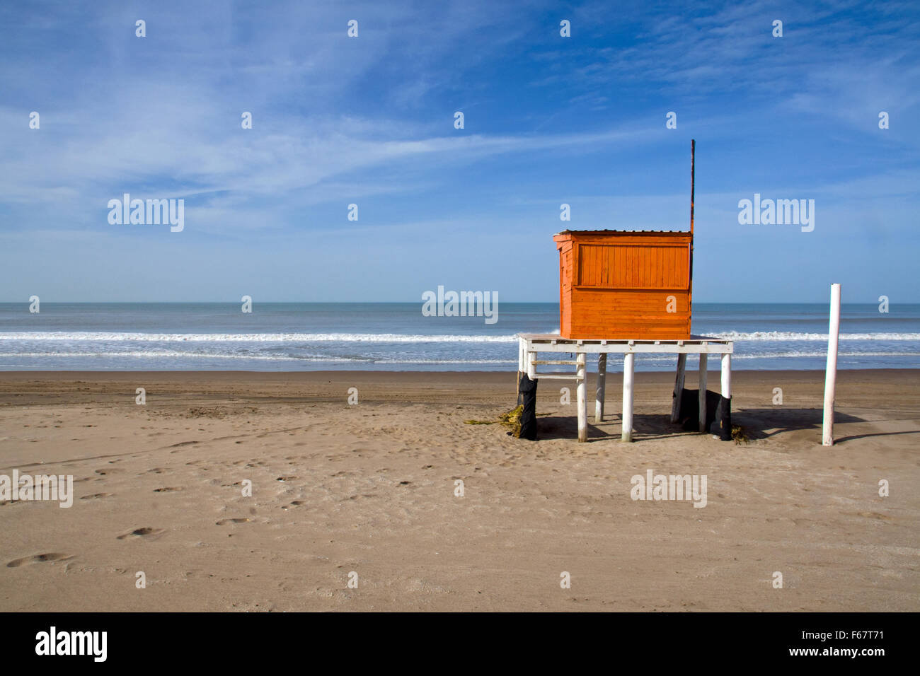 Lifeguard in Villa Gesell at the argentinean atlantic coast Stock Photo