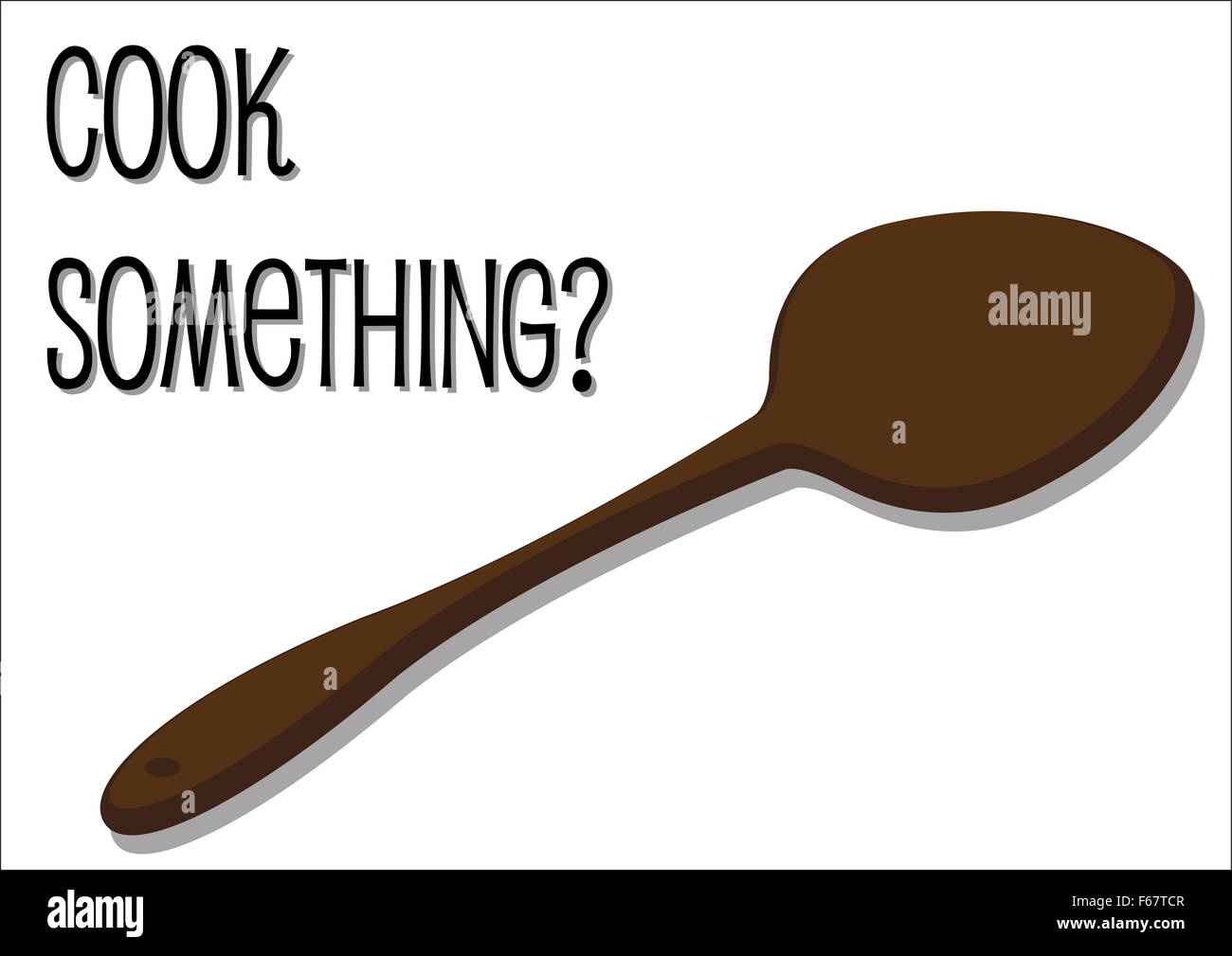 Spoon Text A wooden spoon design with text isolated on a white background Stock ...