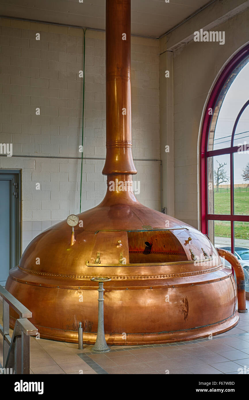Traditional copper distillery tanks in a beer brewery Stock Photo Alamy