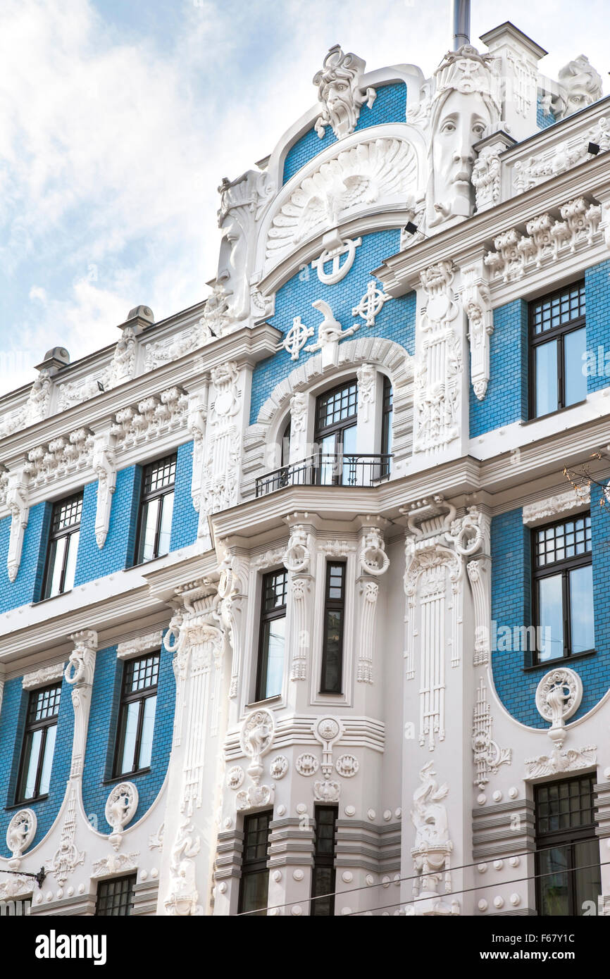 Beautiful art nouveau architecture in Riga, Latvia Stock Photo
