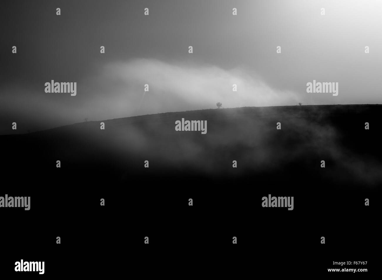 Black and white landscape with fog hi-res stock photography and images ...