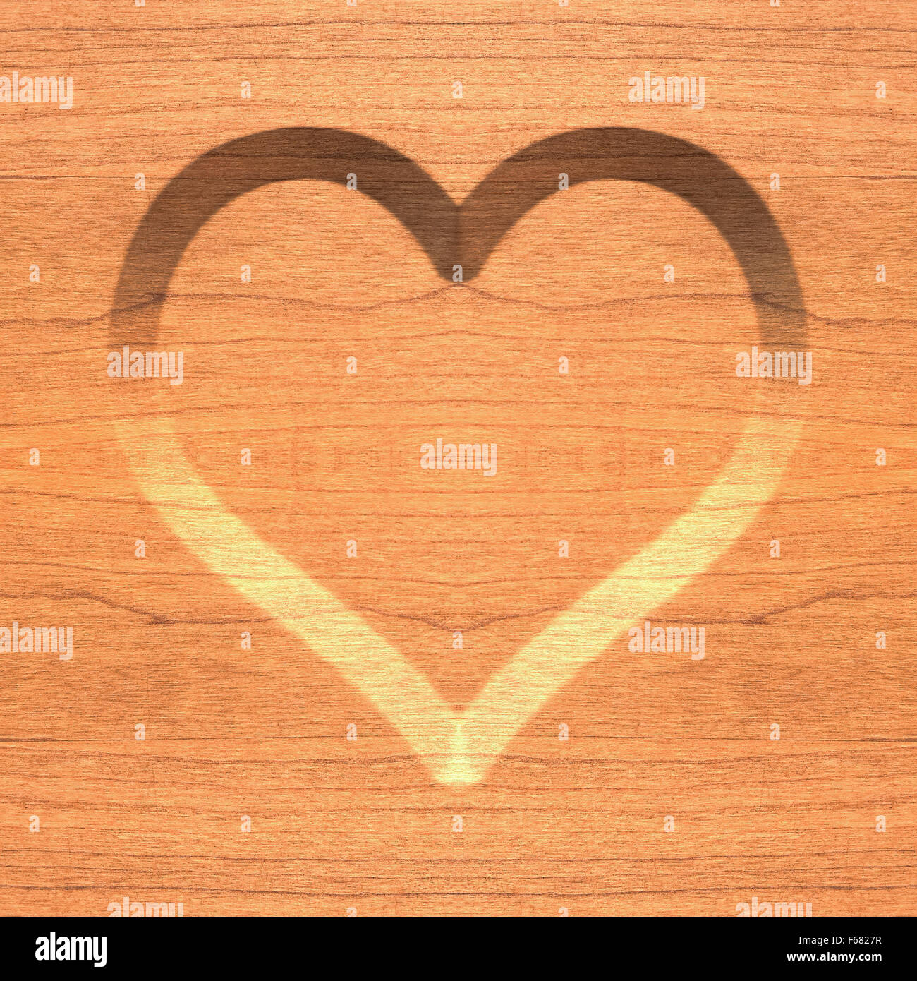Wooden heart symbol, abstract seamless background. Stock Photo