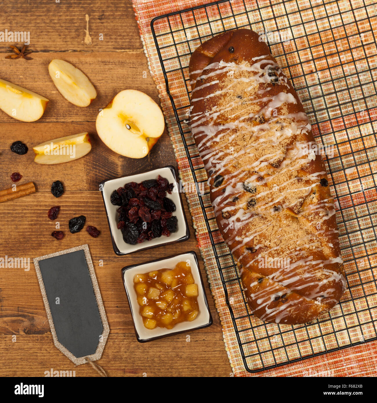 Holiday Cinnamon Apple and Raisin Cake Stock Photo Alamy