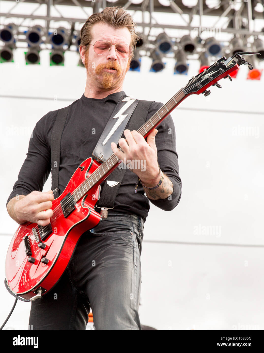 Chicago, Illinois, USA. 11th Sep, 2015. Musician JESSE HUGHES of Eagles of Death Metal performs
