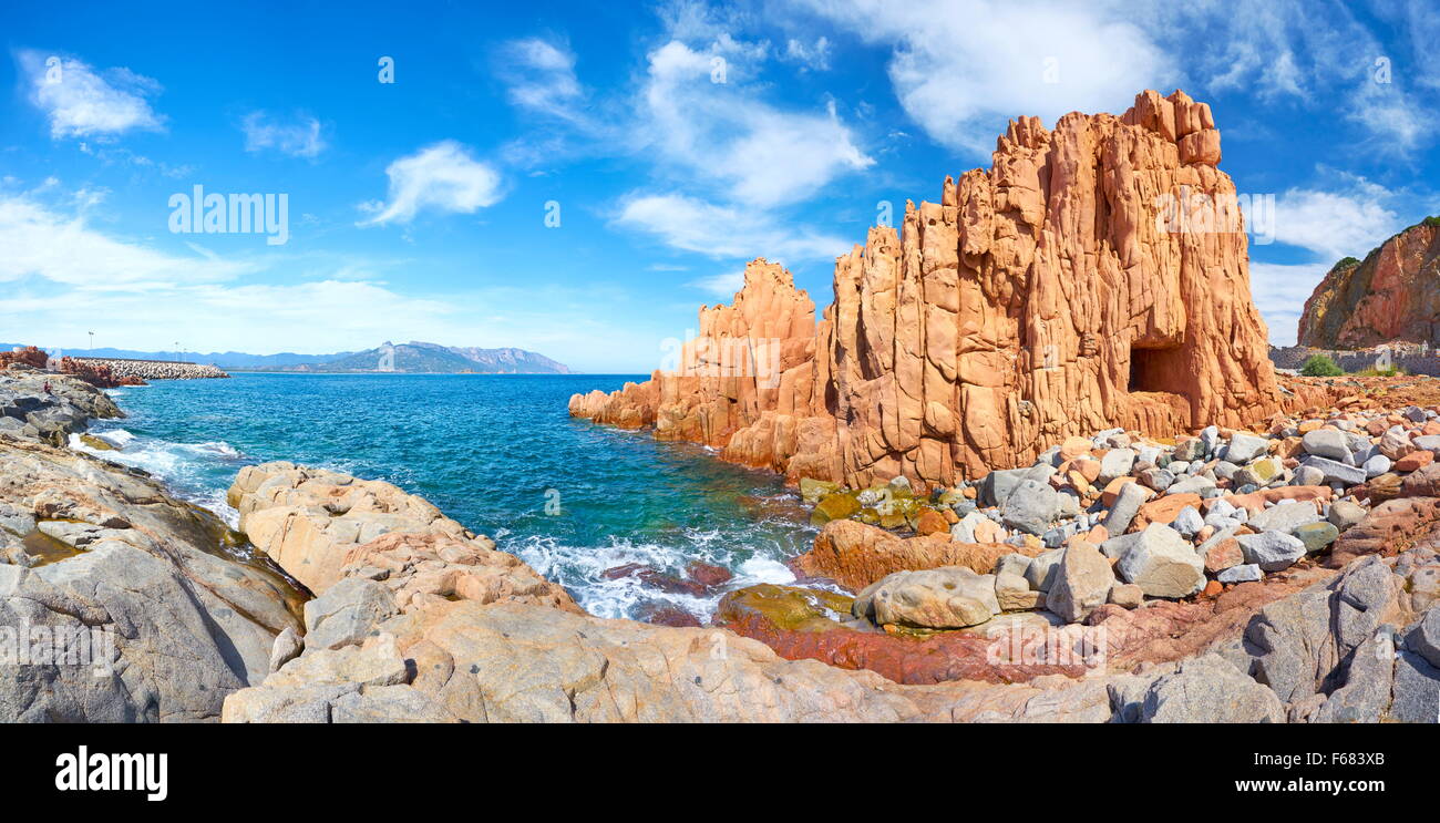 Sardinia Island - Arbatax, Red Rocks, Golfo di Orosei, Italy Stock Photo