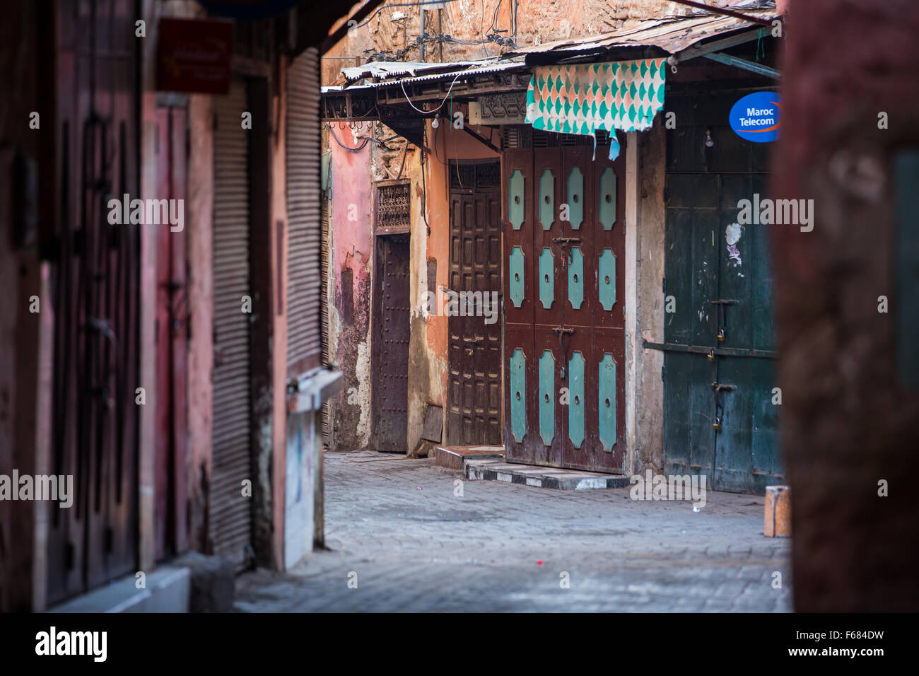 In the old streets of Marrakesh's Medina Stock Photo