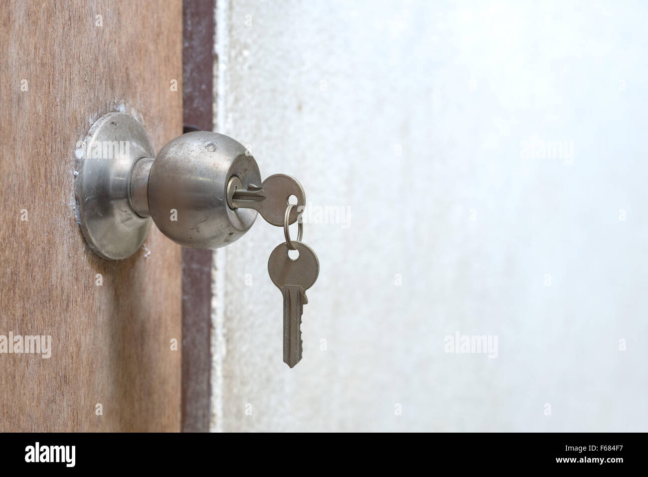 old doorknob and key Stock Photo