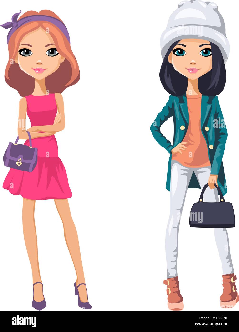 Vector beautiful fashion girls Stock Vector Image & Art - Alamy
