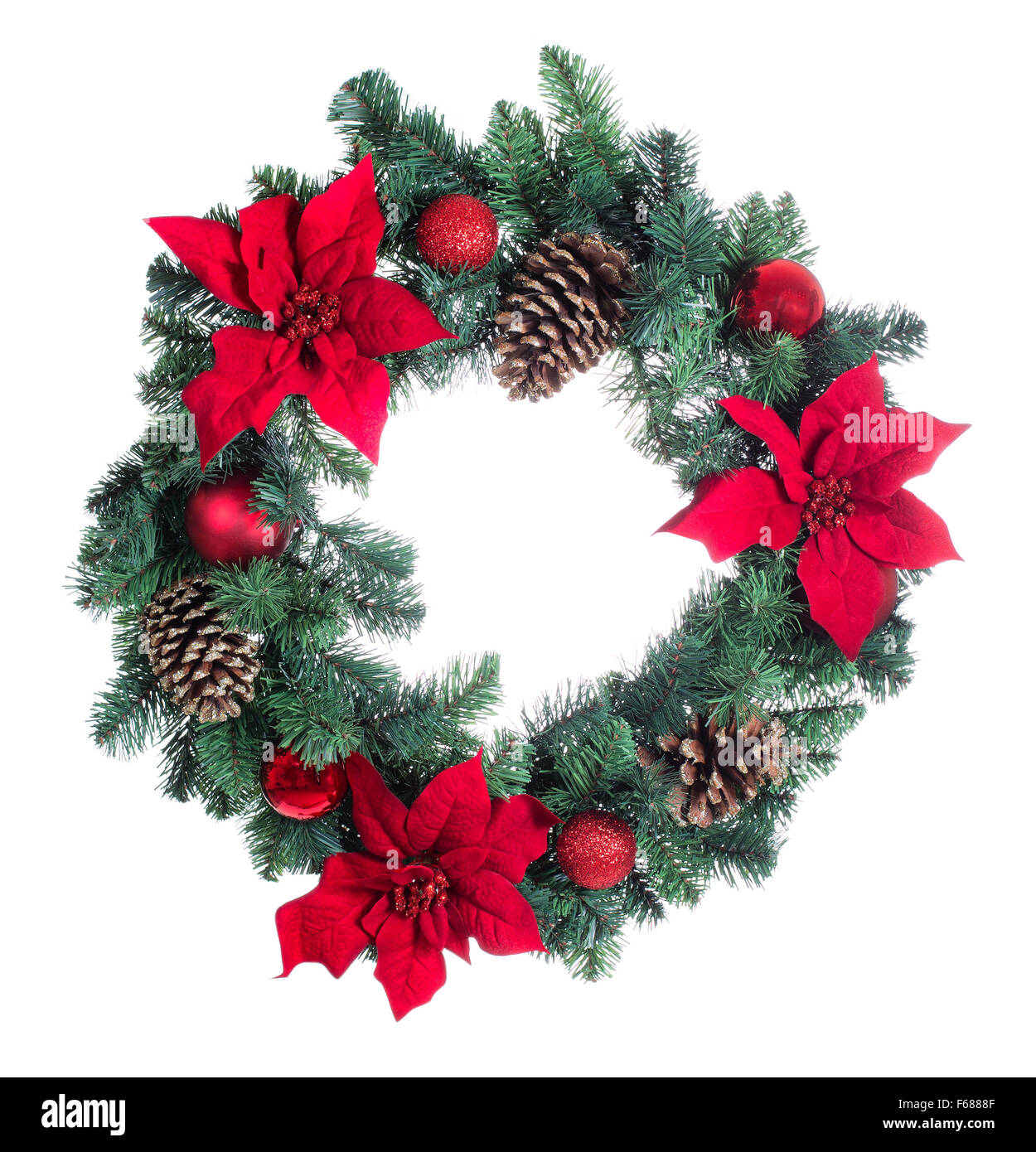poinsettia flower christmas wreath isolated on white background stock image - White Christmas Wreath poinsettia flower christmas wreath isolated on white background stock image - White Christmas Wreath