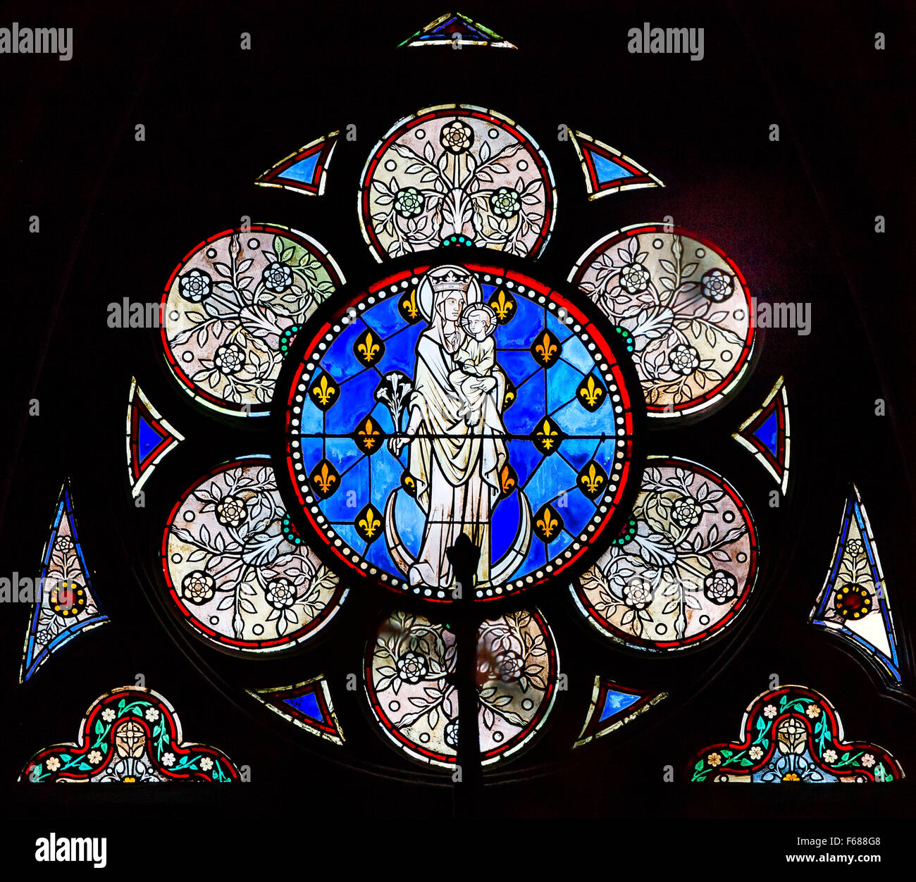 White Mary Jesus Christ Stained Glass Notre Dame Cathedral Paris France ...