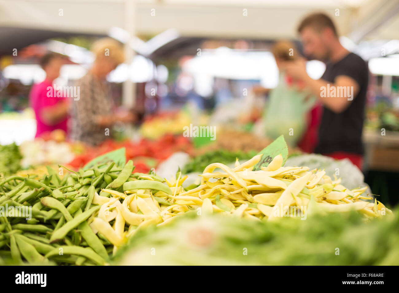 Farmers' food market stall with variety of organic vegetable Stock ...