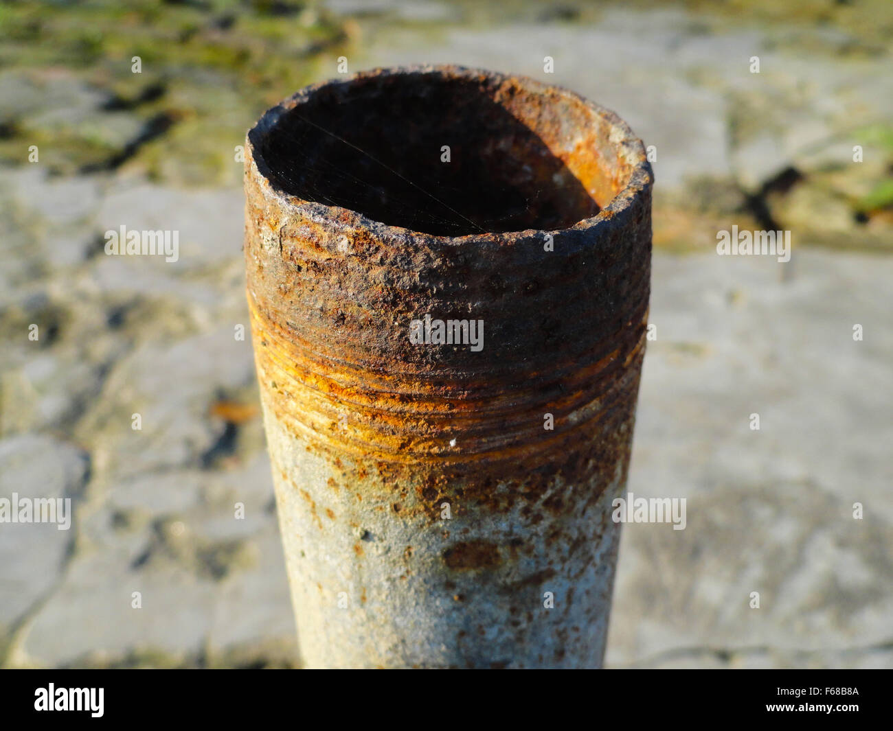 Old Vacant Useless Iron Pipe Stock Photo