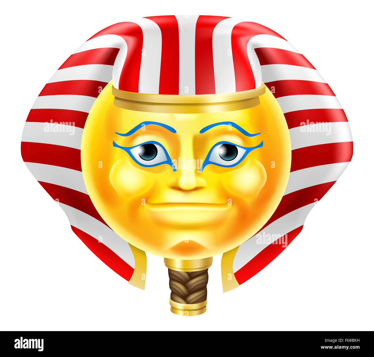 A cartoon Egyptian Pharaoh emoticon emoji character icon Stock Photo