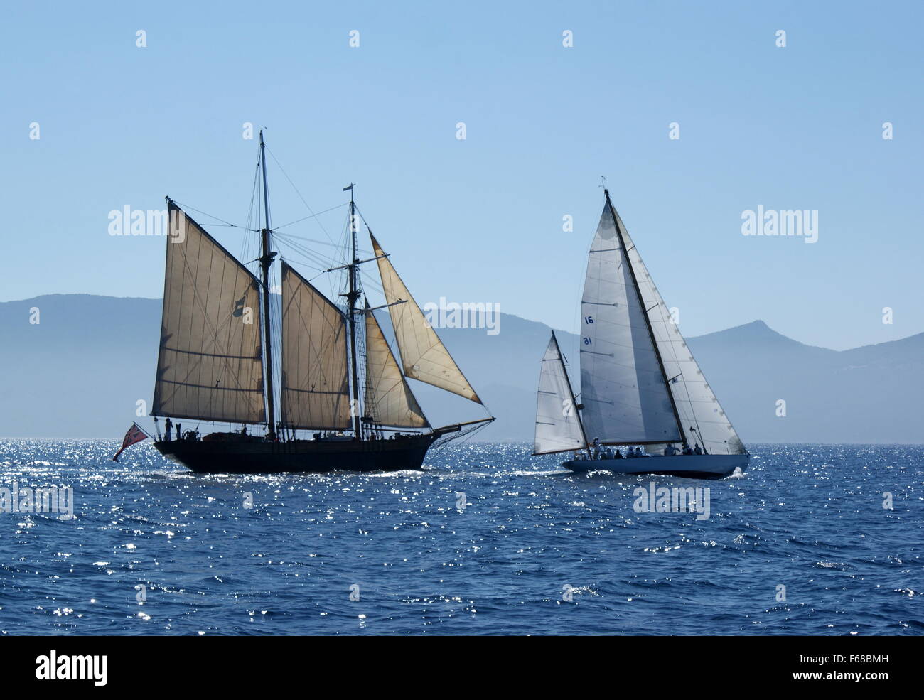 Corsica Classic yacht race, Porto Pollo, Corsica Stock Photo