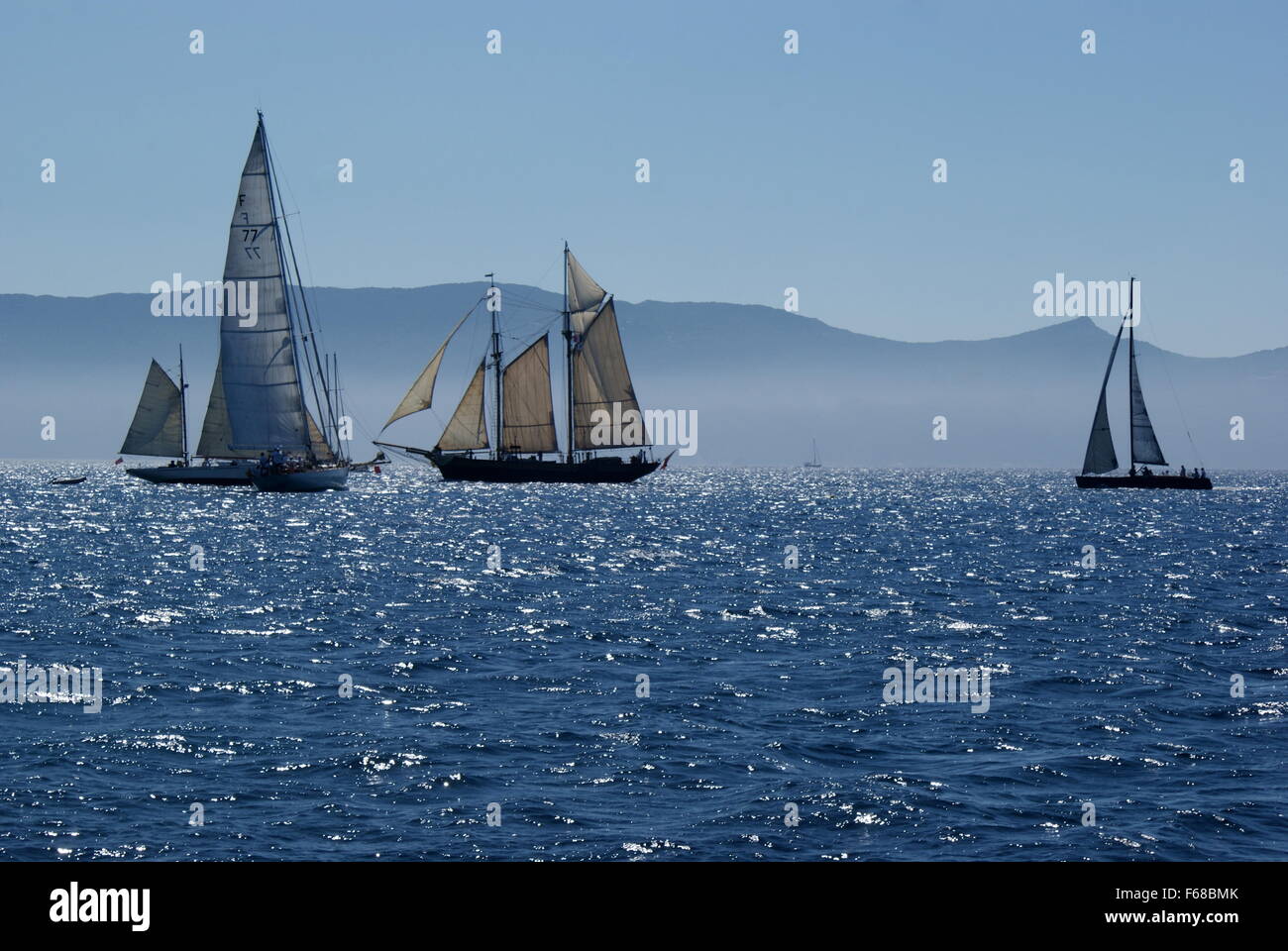 Corsica Classic yacht race, Porto Pollo, Corsica Stock Photo