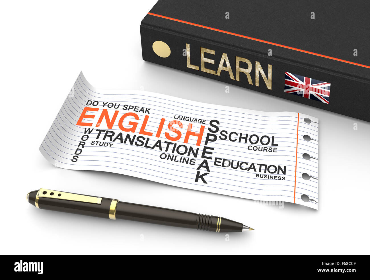 Learn english concept with words in a word cloud Stock Photo