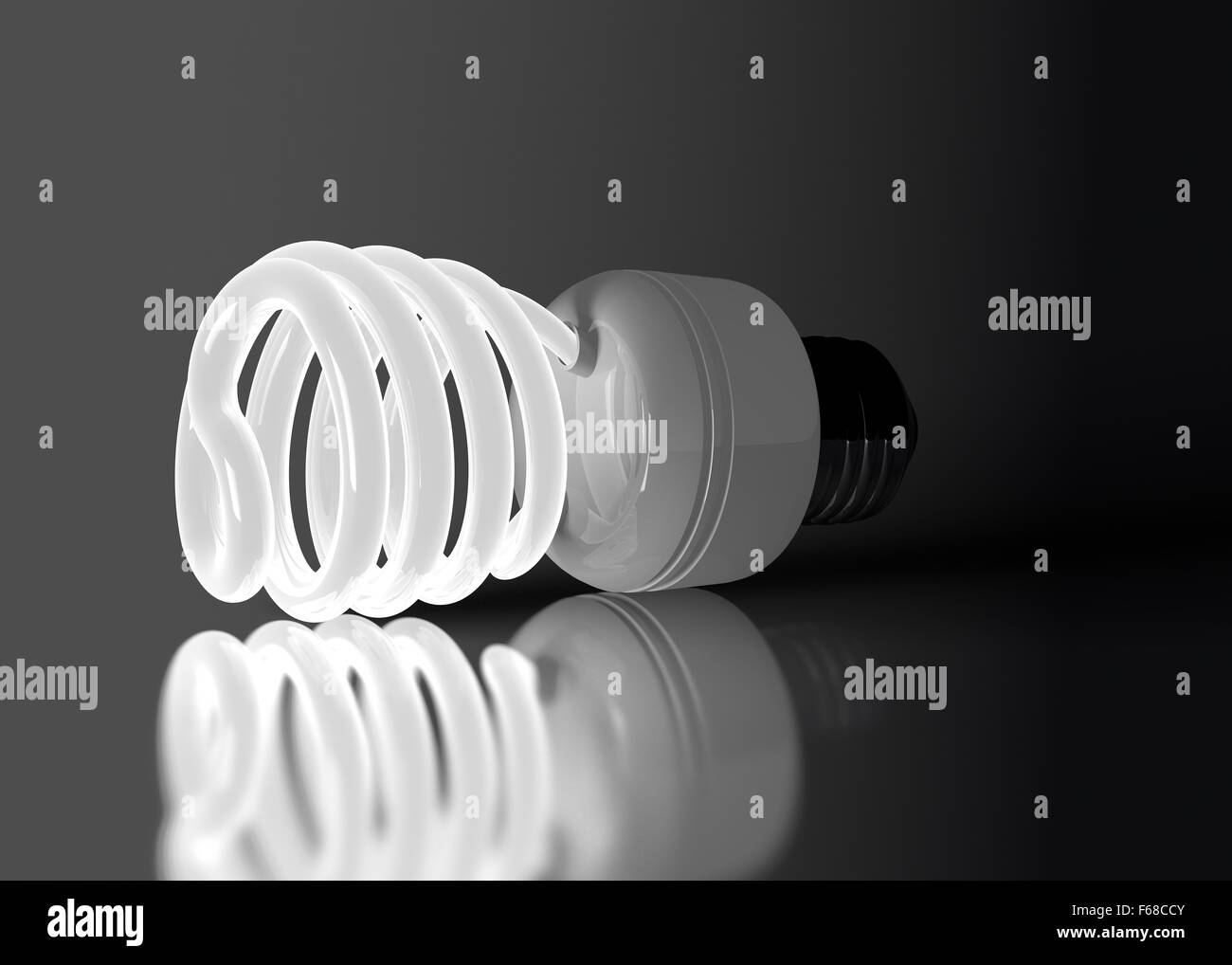 Bright energy saving fluorescent light bulb as concept Stock Photo - Alamy