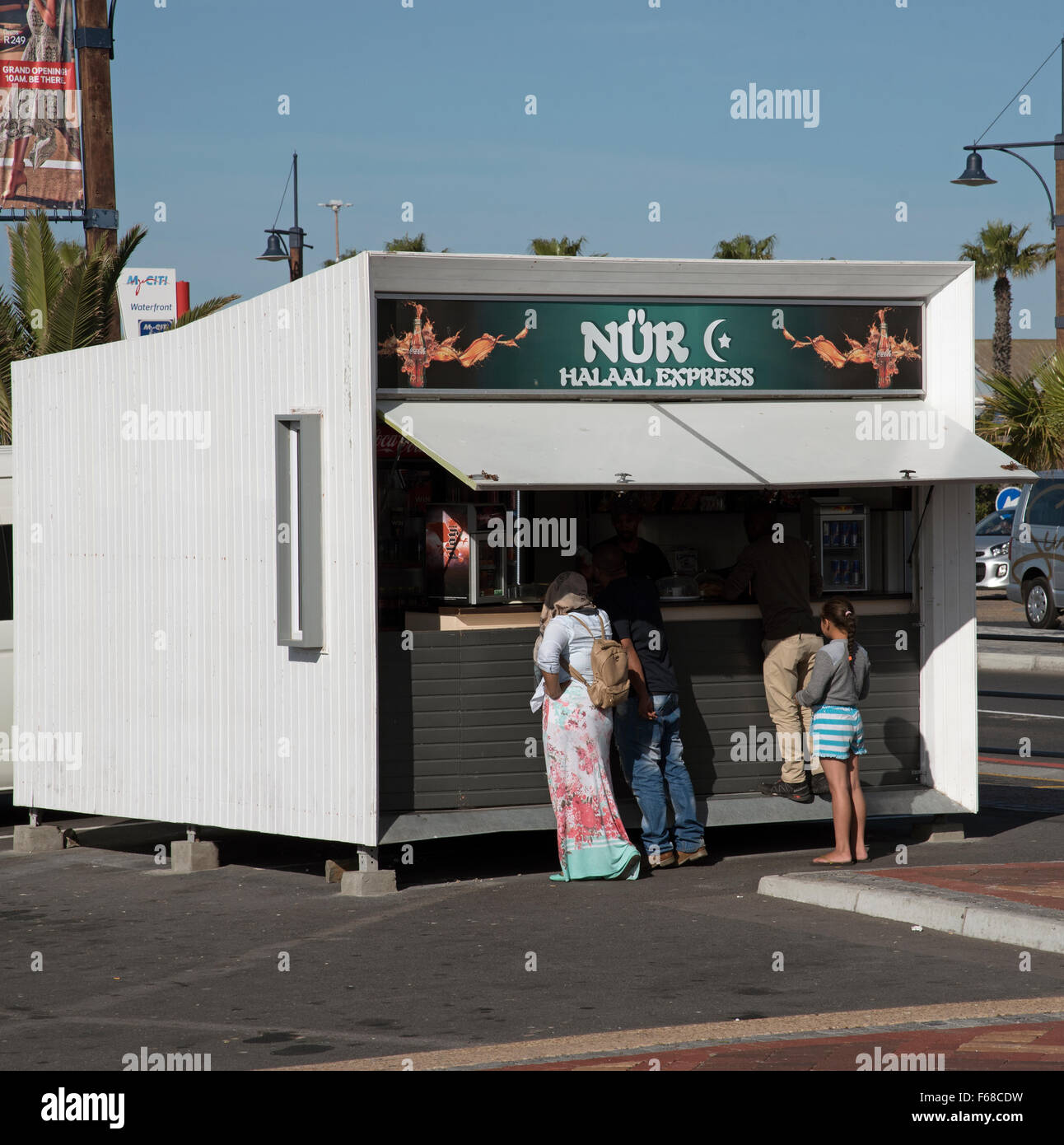 Customers at a Halal food takeaway in Cape Town South Africa Stock Photo Alamy