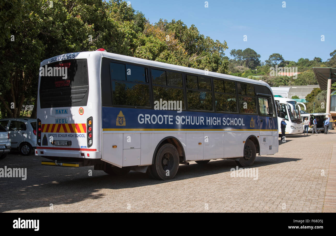 School bus on an educational visit Cape Town South Africa Stock Photo