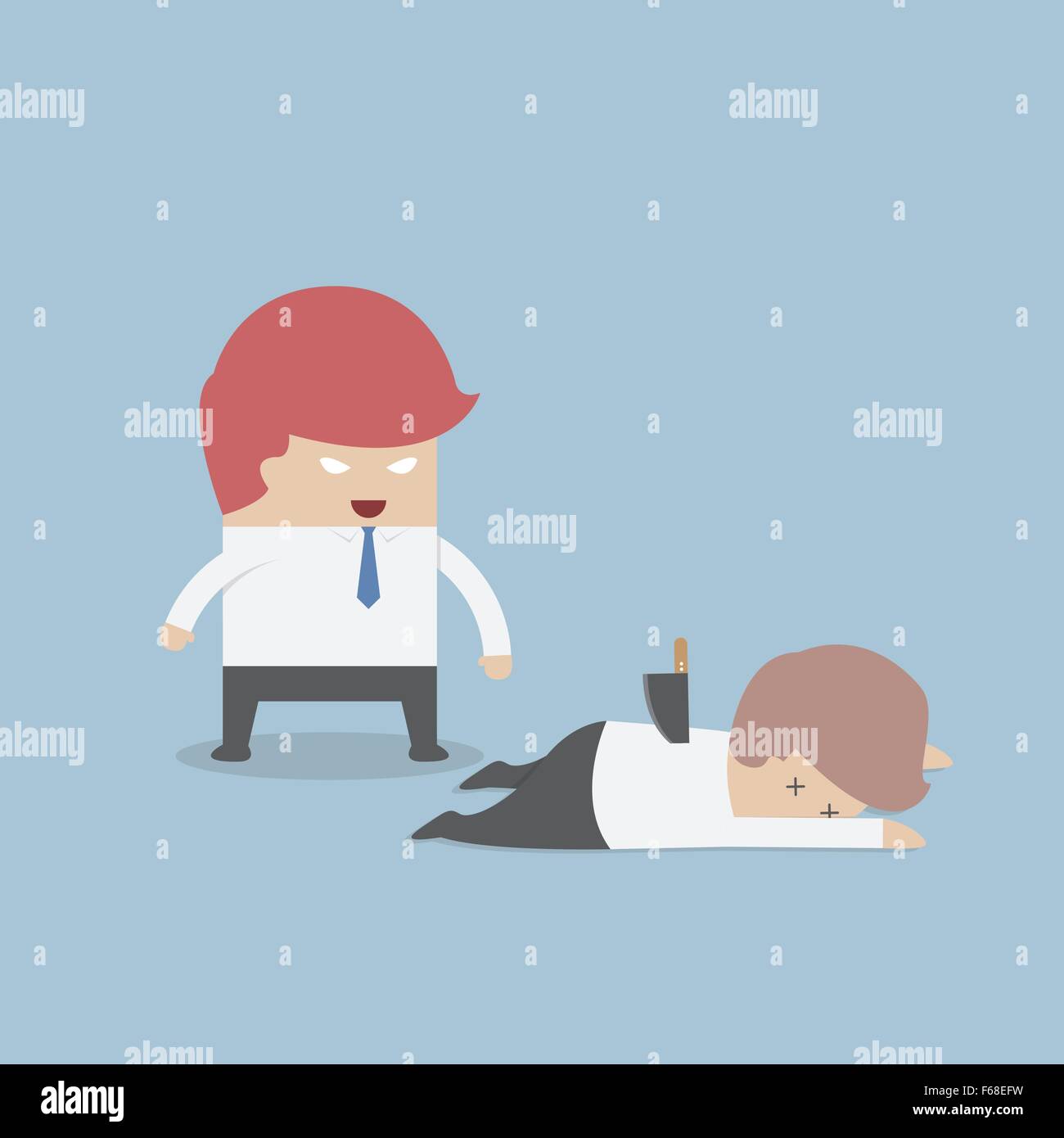 Businessman stabbed his friend in the back, VECTOR, EPS10 Stock Vector