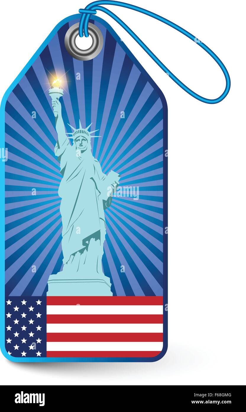 Tag with the Statue of Liberty in New York Stock Vector Image & Art Alamy