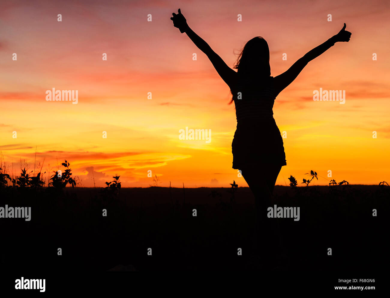 Yellow woman silhouette hi-res stock photography and images - Alamy