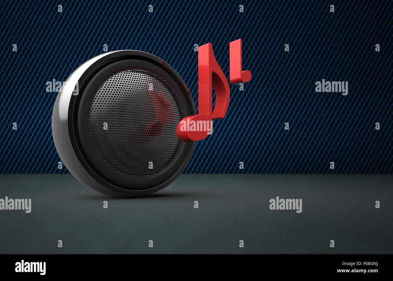 Speaker and music notes as concept Stock Photo Alamy