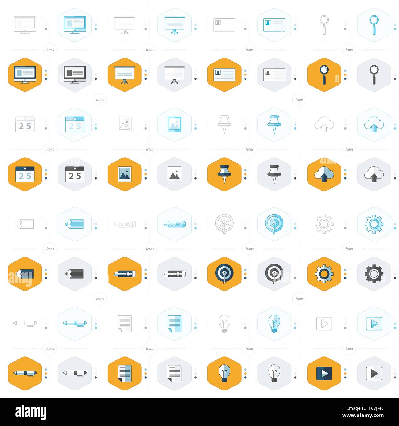 office icon set 4 style design Stock Vector Image & Art - Alamy