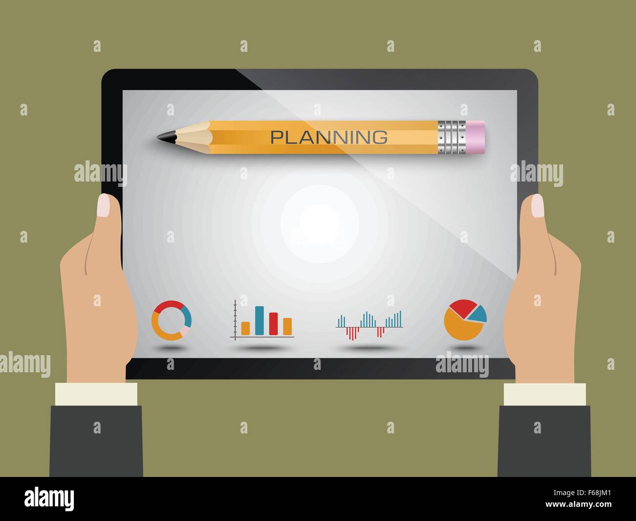 Planning business strategy top view Stock Vector Images - Alamy