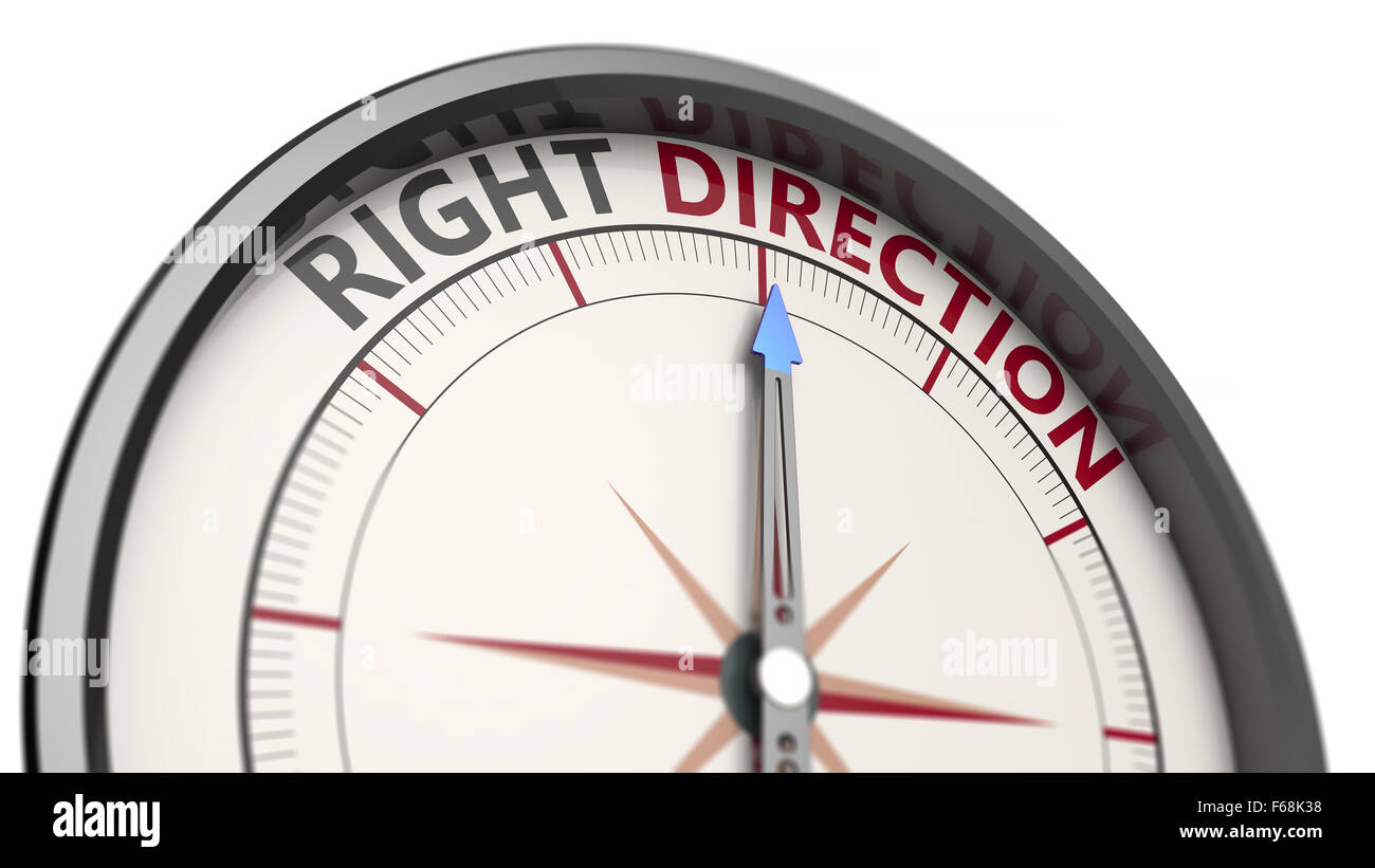 Compass pointing in the right direction Stock Photo Alamy