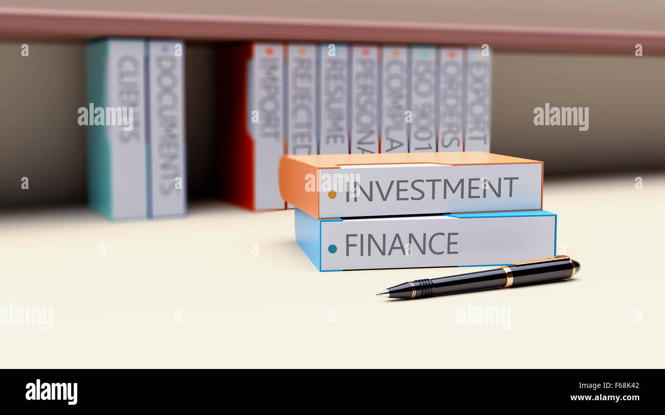 Office folder as theme return on investment Stock Photo