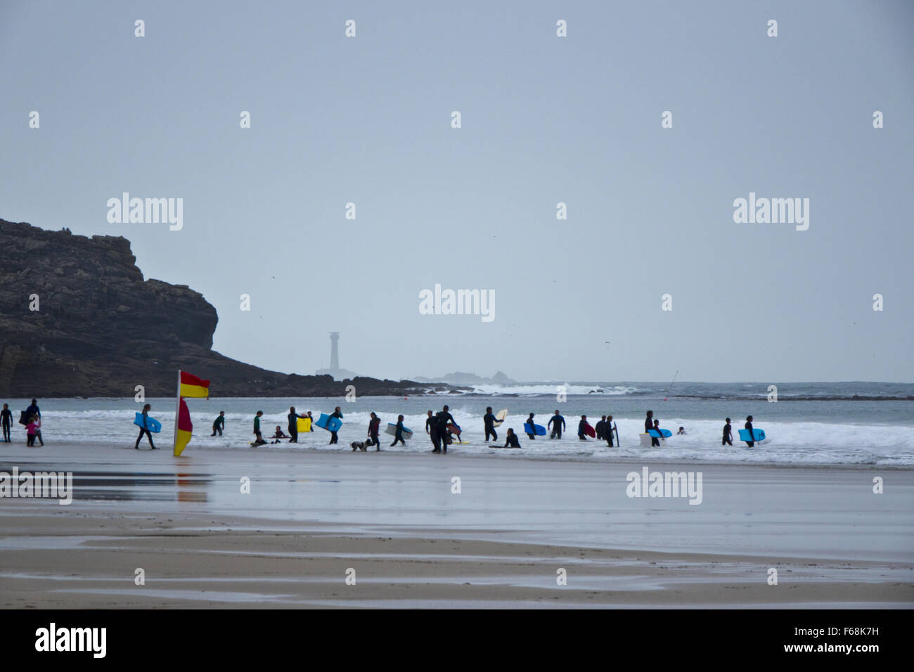 surfers families Stock Photo