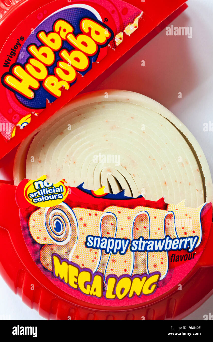 Hubba Bubba Bubble Tape Snappy Strawberry Bubble Gum (Pack of 12